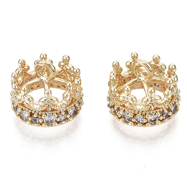 

PandaHall Brass Micro Pave Clear Cubic Zirconia Charms, Nickel Free, Crown, Real 18K Gold Plated, 9.5x12mm, Hole: 1.8mm Brass+Cubic Zirconia...
