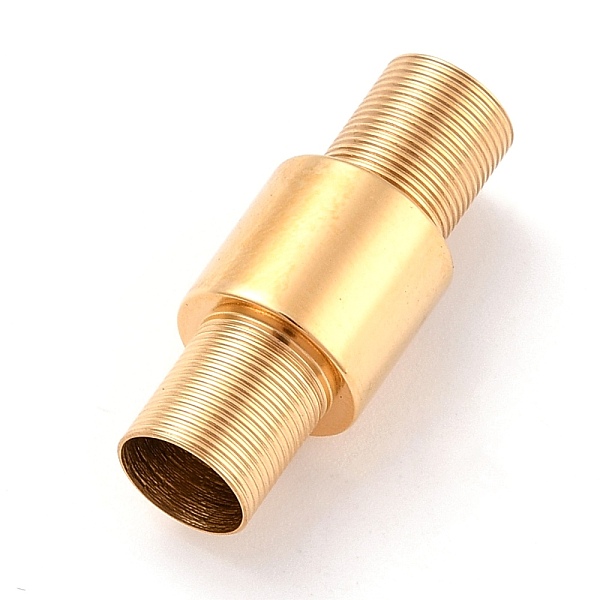 

PandaHall 304 Stainless Steel Magnetic Clasps with Glue-in Ends, Column, Golden, 24mm, Hole: 6mm 304 Stainless Steel Column