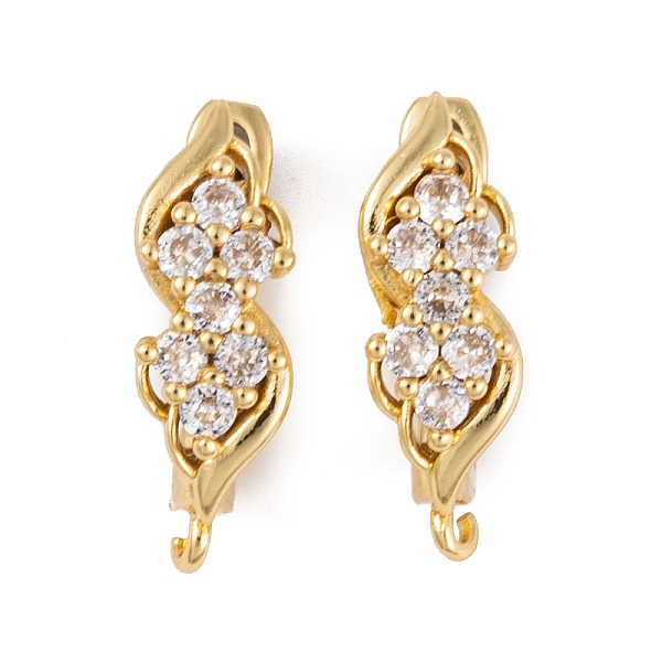 

PandaHall Rack Plating Brass Cubic Zirconia Hoop Earring Findings, Cadmium Free & Lead Free, Long-Lasting Plated, Real 18K Gold Plated...