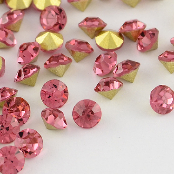 

PandaHall Grade A Glass Pointed Back Chaton Rhinestones, Back Plated, Diamond, Rose, 4.0~4.2mm, about 144pcs/gross Glass Rhinestone Diamond..., Pink