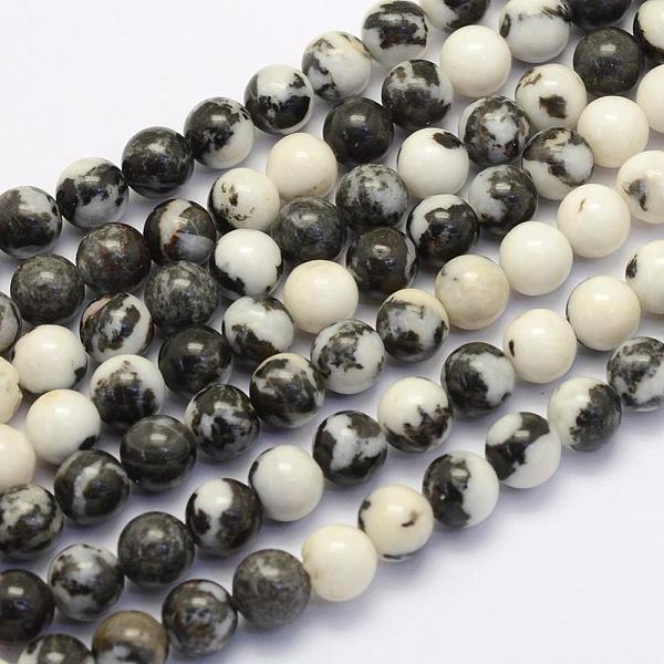 Natural Black Zebra Jasper Beads Strands