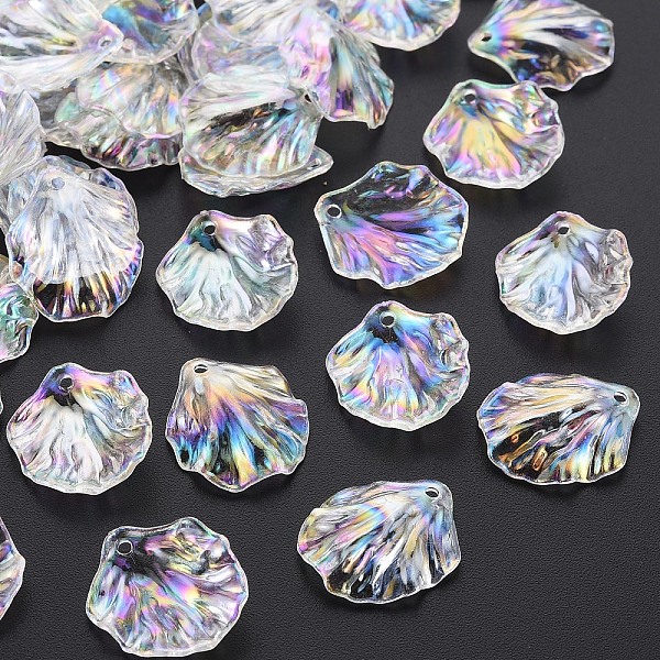 

PandaHall Transparent Acrylic Pendants, AB Color Plated, Leaf, Clear AB, 19.5x17x4.5mm, Hole: 1.4mm Acrylic Leaf White