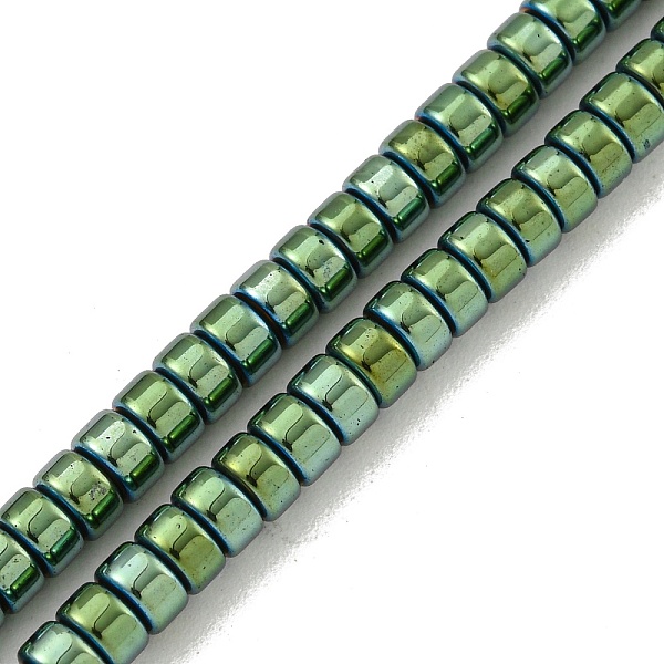 

PandaHall Electroplated Synthetic Non-magnetic Hematite Beads Strands, Disc, Heishi Beads, Green Plated, 3.5x2mm, Hole: 1mm, about...