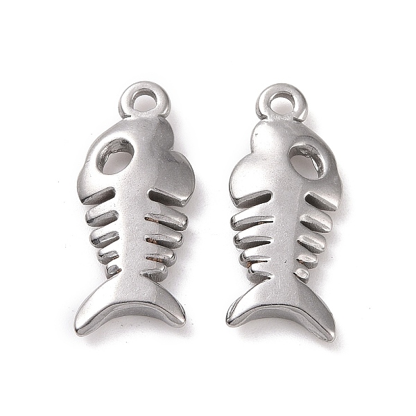 

PandaHall 304 Stainless Steel Pendants, Fishbone, Stainless Steel Color, 21x8.5x3mm, Hole: 1.6mm 304 Stainless Steel Body
