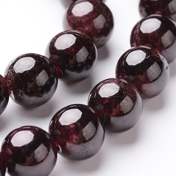 

PandaHall Round Natural Garnet Beads Strands, 8mm, Hole: 1mm, about 46pcs/strand, 15 inch Garnet Round