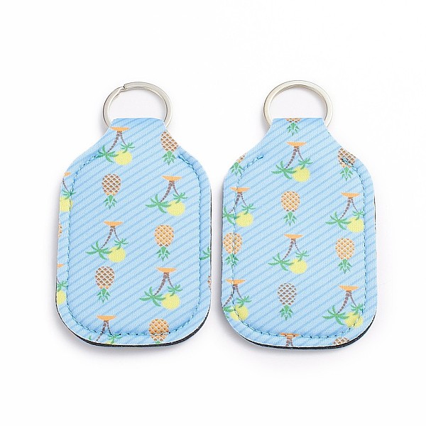 

PandaHall Hand Sanitizer Keychain Holder, for Shampoo Lotion Soap Perfume and Liquids Travel Containers, Colorful, Fruit Pattern, 124x64x4mm...