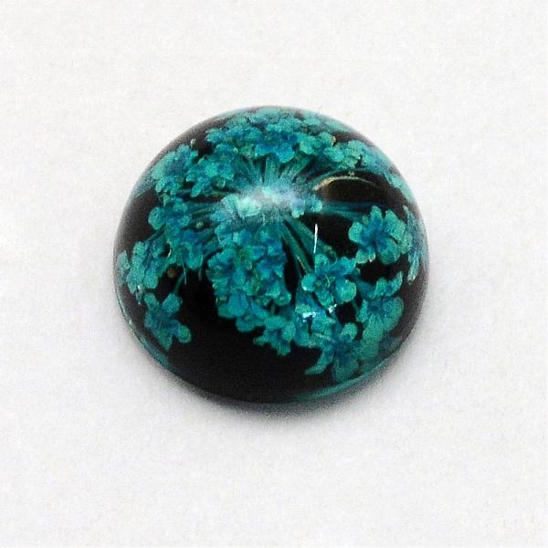 

PandaHall Resin Cabochons, Dome, Half Round, with Dried Flower inside, Teal, 11.5~12x6~6.5mm Resin Half Round Cyan