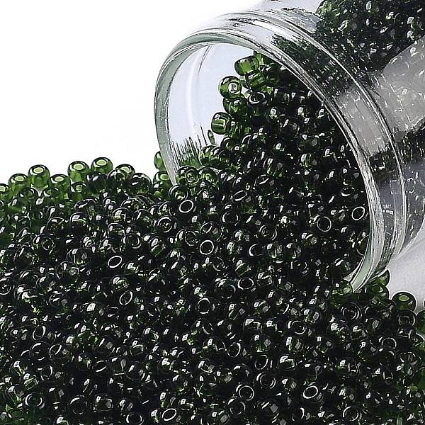 

PandaHall TOHO Round Seed Beads, Japanese Seed Beads, (940) Transparent Olivine, 11/0, 2.2mm, Hole: 0.8mm, about 5555pcs/50g Glass Green