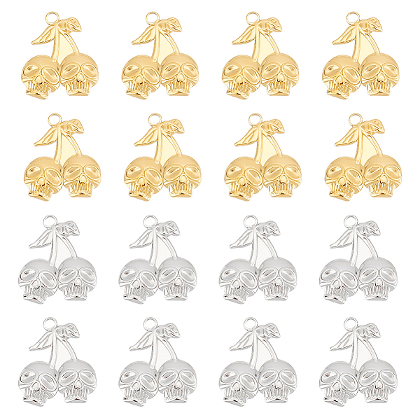 

PandaHall Unicraftale 16Pcs 2 Colors Ion Plating(IP) 304 Stainless Steel Pendants, Skull Charm, Mixed Color, 25x21.5x3mm, Hole: 3mm...