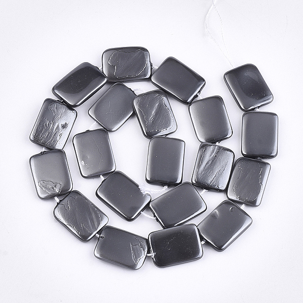 

PandaHall Shell Pearl Beads Strands, Spray Painted, Rectangle, Gray, 20~21x15x2.5~4mm, Hole: 1mm, about 20pcs/strand, 16.1 inch Shell Pearl...