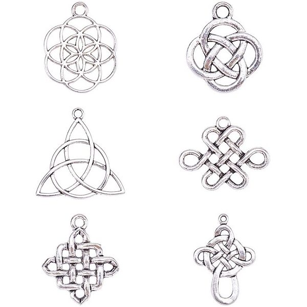 

PandaHall Tibetan Style Alloy Chinese Knot Pendants, Antique Silver, 10pcs/kind, 60pcs/box Alloy Others