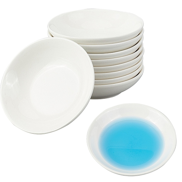 

PandaHall AHANDMAKER 10 Packs Porcelain Watercolor Palette, 4 Inch Round Paint Tray Artist Palettes Mixing Palette Dish for Oil Water Based..., White