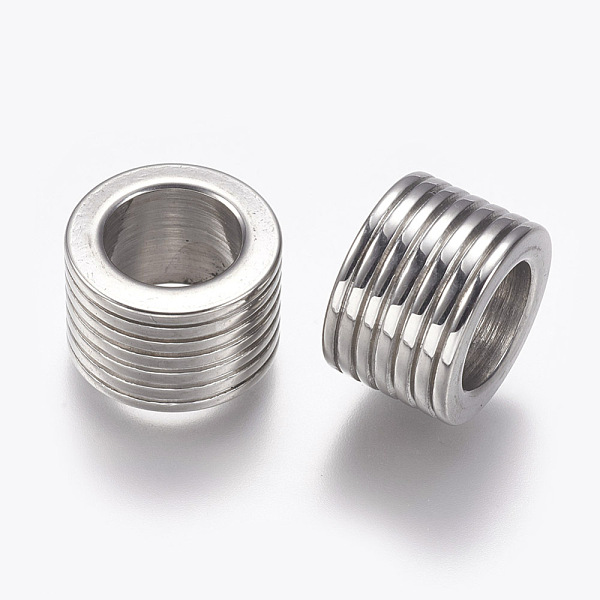 

PandaHall 304 Stainless Steel Beads, Grooved Beads, Column, Large Hole Beads, Stainless Steel Color, 13x8.5mm, Hole: 8mm 304 Stainless Steel...