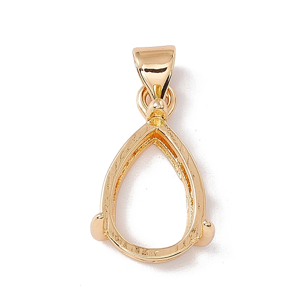 

PandaHall Brass Pendant Cabochon Settings, Basket Pendant Setting with Prongs Mounting, Open Back Bezel Pandent Settings, Teardrop, Golden...