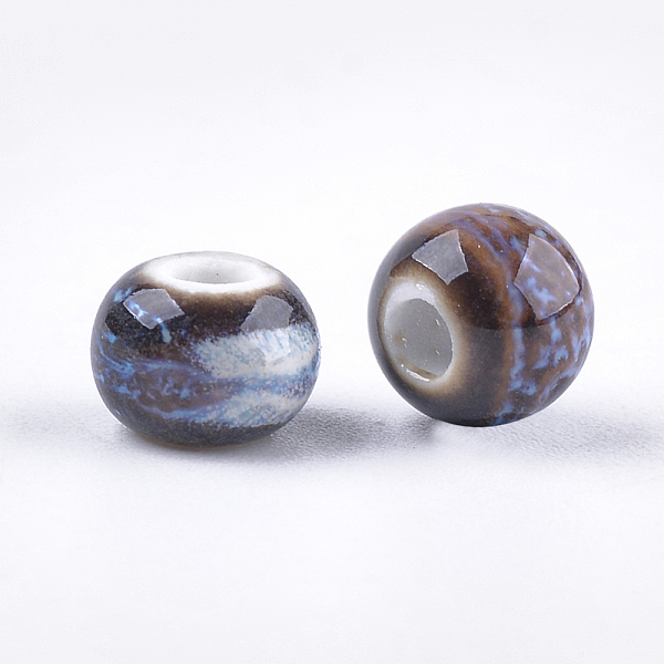 

PandaHall Handmade Porcelain Beads, Fancy Antique Glazed Porcelain, Round, Colorful, 6~7x5.5~6mm, Hole: 2~2.5mm Porcelain Round