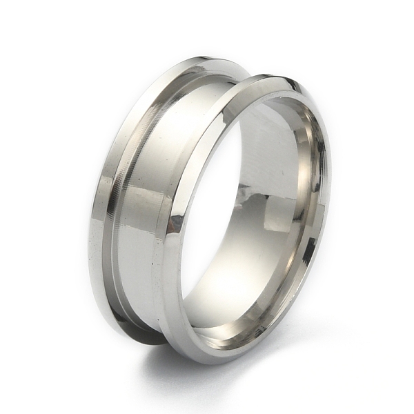 

PandaHall 201 Stainless Steel Grooved Finger Ring Settings, Ring Core Blank, for Inlay Ring Jewelry Making, Stainless Steel Color, Inner...