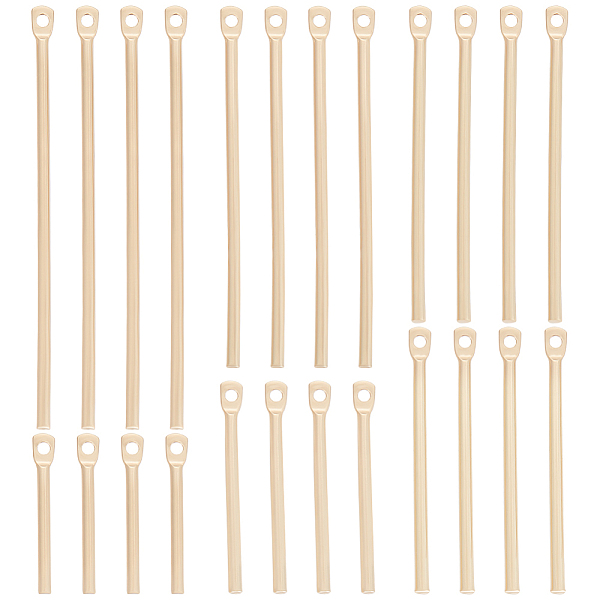 

PandaHall Beebeecraf 24Pcs 6 Style Brass Pendants, Bar Charm, Real 14K Gold Plated, 15~40.5x2x1~1.5mm, Hole: 0.9~1mm, 4pcs/style Brass...