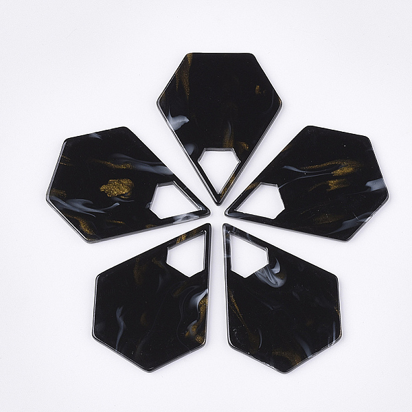 

PandaHall Cellulose Acetate(Resin) Pendants, Pentagon, Black, 41.5x32.5x2mm, Hole: 11x10mm Cellulose Acetate Others Black