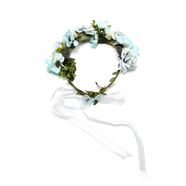 

PandaHall Cloth Flower Wreath, for Wedding Bridal Hair Accessories Photography Props, Colorful, 396mm Cloth Ring