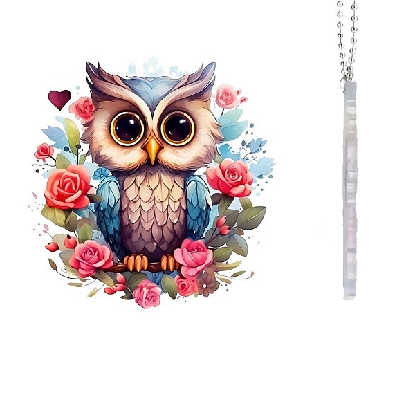 

PandaHall Acrylic Pendant Decorations, with Metal Finding, Car Decoration, Owl, 74x76x3mm Acrylic Owl