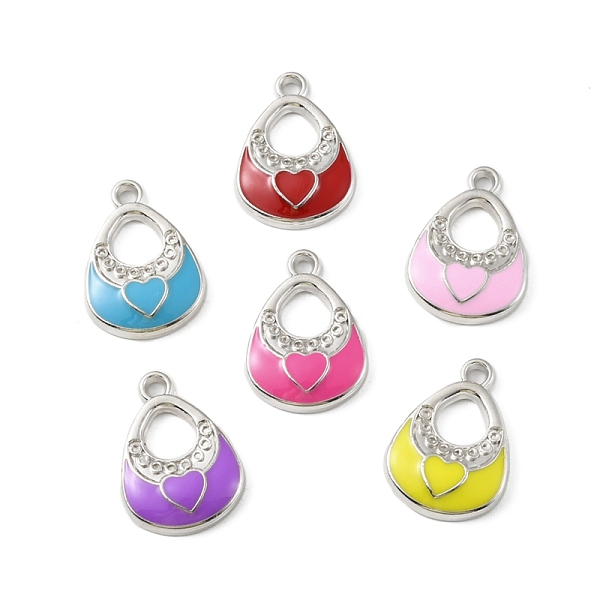 

PandaHall CCB Plastic Enamel Pendants, Platinum, Hand Bag Charms, Mixed Color, 26x19x4mm, Hole: 2.5mm Plastic Bag Multicolor