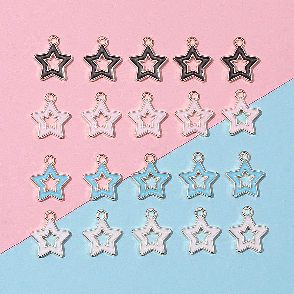 

PandaHall 20Pcs 4 Colors Alloy Enamel Pendants, Light Gold, Star, Mixed Color, 16x14x2mm, Hole: 1.6mm, 5pcs/color Alloy+Enamel Star..., Multicolor