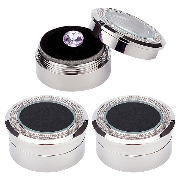 

PandaHall BENECREAT Alloy Small Jewelry Box Storage Case with Velvet Cushion and Clear Window, 1.3x0.6 Platinum Alloy Jewelry Gift Boxes for...