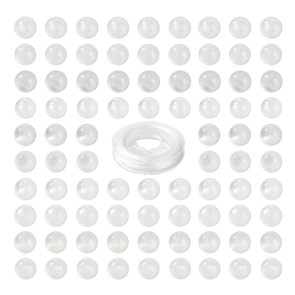 

PandaHall 100Pcs 8mm Natural White Moonstone Beads, with 10m Elastic Crystal Thread, for DIY Stretch Bracelets Making Kits, 8mm, Hole: 1mm...