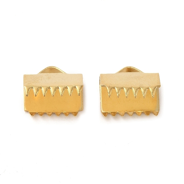 

PandaHall 304 Stainless Steel Ribbon Clamp Ends, Golden, 10x11mm, Hole: 2x4mm 304 Stainless Steel