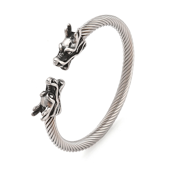 

PandaHall Viking 304 Stainless Steel Open Cuff Bangles for Men, Antique Silver, Dragon, Inner Diameter: 2-1/2 inch(6.2cm), 9mm 304 Stainless...