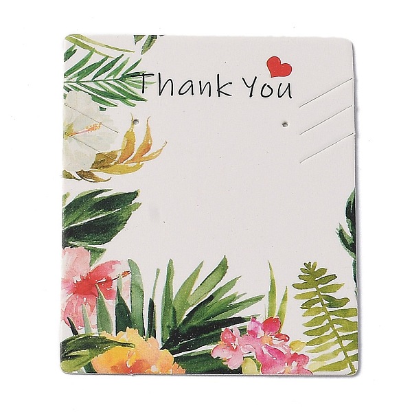 

PandaHall Cardboard Necklace Earring Set Display Cards, Rectangle, White, Flower Pattern, 6.4x5.1x0.02cm, 100pcs/bag Paper Rectangle White