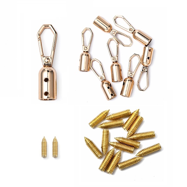 

PandaHall Alloy Swivel Clasps, Swivel Snap Hook, with Iron Screw Nail, Light Gold, 45x12x11mm, Hole: 8.5mm Alloy