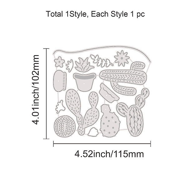 

PandaHall GLOBLELAND Cactus Potted Metal Cutting Dies Desert Theme Die Cuts Stencil Template Moulds for Scrapbook Embossing Album Paper Card...