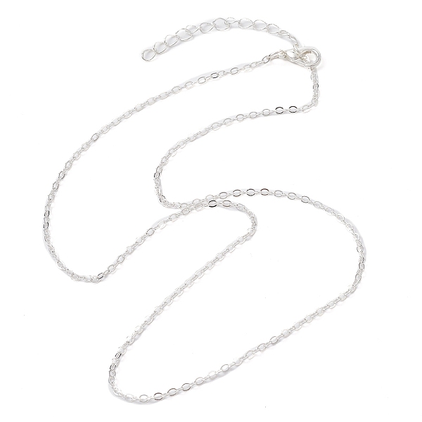 

PandaHall Brass Cable Chain Necklaces, Silver, 17.91 inch(45.5cm) Brass
