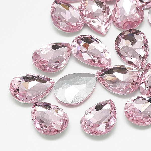 

PandaHall Pointed Back Glass Rhinestone Cabochons, Back Plated, Faceted, teardrop, Light Rose, 10x7x4mm Glass Rhinestone Teardrop Pink