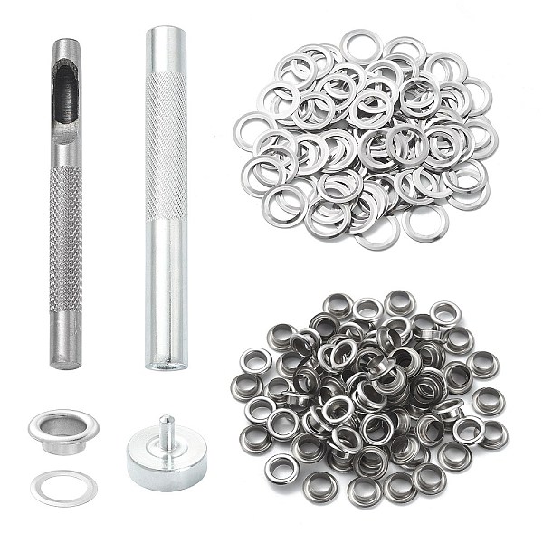 

PandaHall Steel Leather Puncher Hole Drilling Tool, with Anti-Slip Texture, for Leather Belt Grommet Eyelet Mounting, Stainless Steel Color...