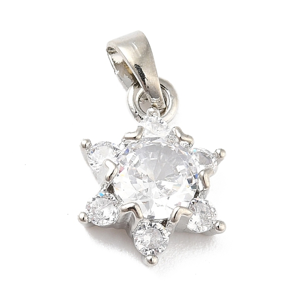 

PandaHall Rack Plating Brass Micro Pave Clear Cubic Zirconia Pendants, Long-Lasting Plated, Lead Free & Cadmium Free, Star, Platinum...