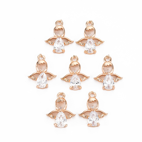 

PandaHall Rack Plating Brass Micro Pave Clear Cubic Zirconia Charms, Long-Lasting Plated, Cadmium Free & Lead Free, Angel, Light Gold...