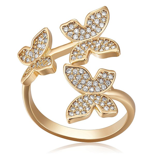 

PandaHall Brass Micro Pave Clear Cubic Zirconia Cuff Rings, Open Rings, Long-Lasting Plated, Butterfly, Real 18K Gold Plated, 2.5~24mm...