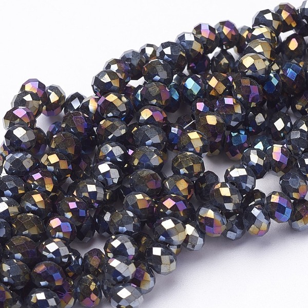 

PandaHall Electroplate Glass Beads Strands, Faceted, Rondelle, Mixed Color, 6x4mm, Hole: 1mm, about 85~88pcs/strand, 16.1~16.5 inch(41~42cm)...