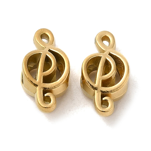 

PandaHall 304 Stainless Steel Hollow Beads, Musical Note, Real 18K Gold Plated, 17.5x8.5x6.5mm, Hole: 4mm 304 Stainless Steel Musical Note