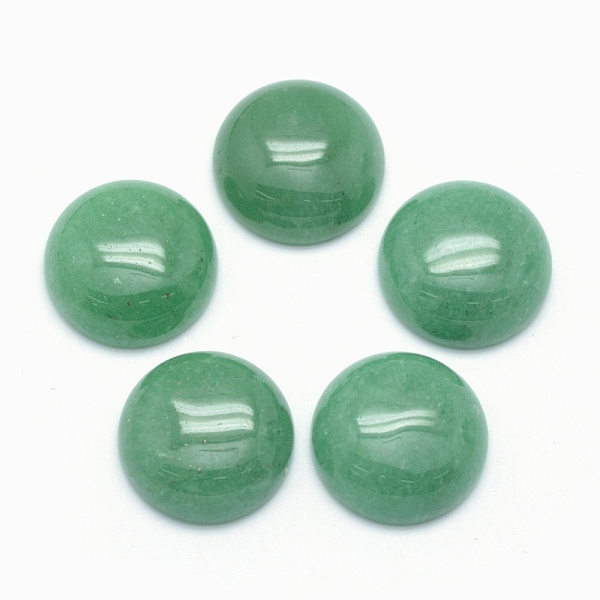 

PandaHall Natural Green Aventurine Cabochons, Flat Round, 16x6mm Green Aventurine Flat Round