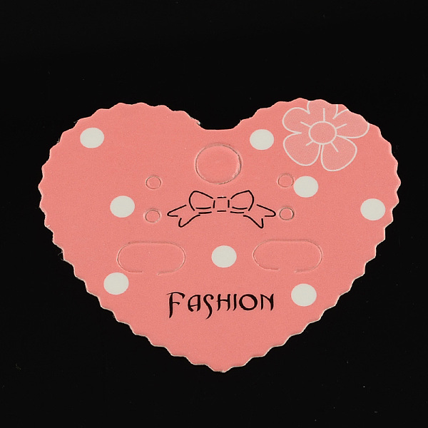 

PandaHall Earring Display Cards, Pale Violet Red, 42x50mm Paper Heart Pink