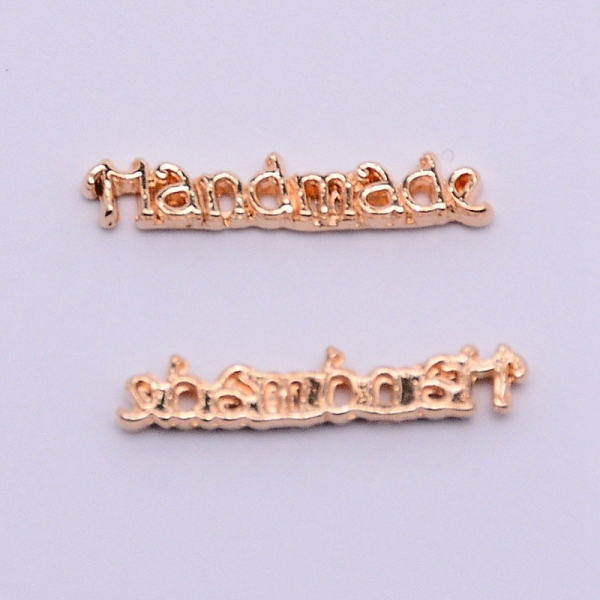 

PandaHall Alloy Cabochons Accessories, DIY for Headwear & Costume Making, Word Handmade, Golden, 3.5x17x1.5mm Alloy Word
