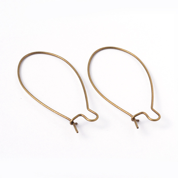 

PandaHall Brass Hoop Earrings Findings Kidney Ear Wires, Antique Bronze Color, Lead Free, Cadmium Free and Nickel Free, 18 Gauge, 43x20x1mm...