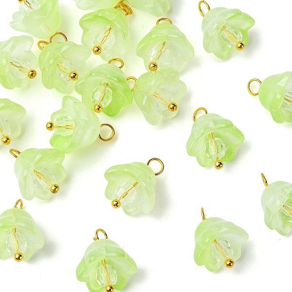 ガラスとアクリルの花のペンダント20個