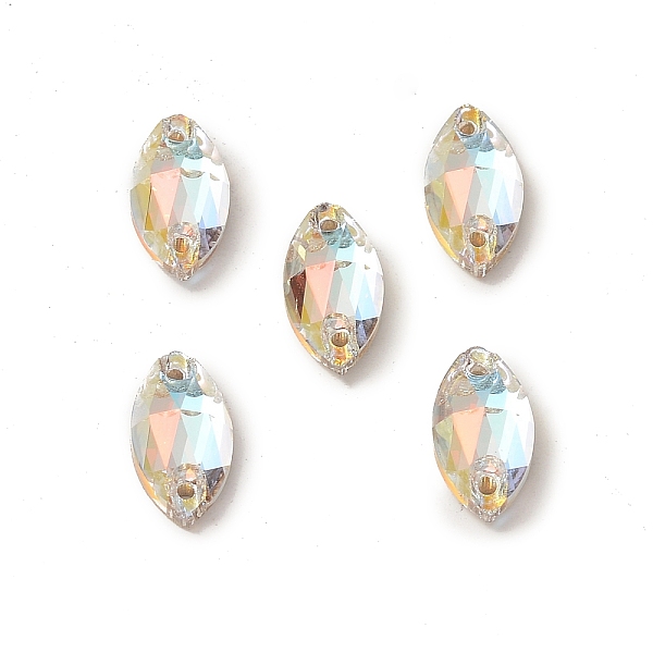 

PandaHall Horse Eye Shape Sew on Rhinestone, K5 Glass Rhinestone, 2-Hole Link, Plated Flat Back, Sewing Craft Decoration, Light Crystal AB..., Clear