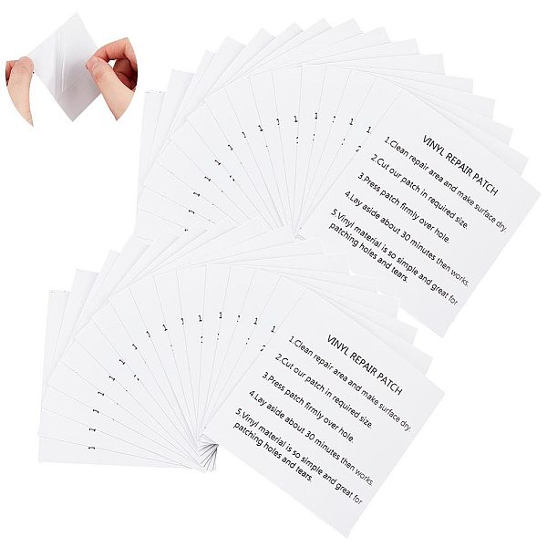 

PandaHall AHANDMAKER 30Pcs Air Mattress Repair Patch, 2.76 Inch Vinyl Inflatable Patch Repair Kit, Self Adhesive Repair Patch for Air..., White