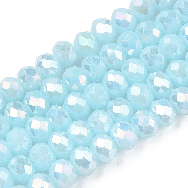 

PandaHall Electroplate Glass Beads Strands, Opaque Solid Color, AB Color Plated, Faceted, Rondelle, Sky Blue, 3x2mm, Hole: 0.8mm, about...