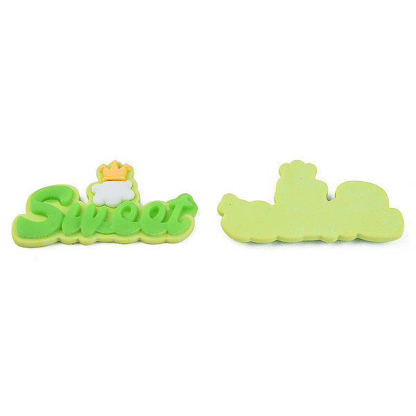 

PandaHall Opaque Resin Cabochons, Word Sweet, Lime Green, 27x50.5x5mm Resin Word